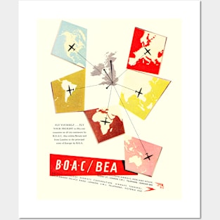 Vintage BOAC advert Posters and Art